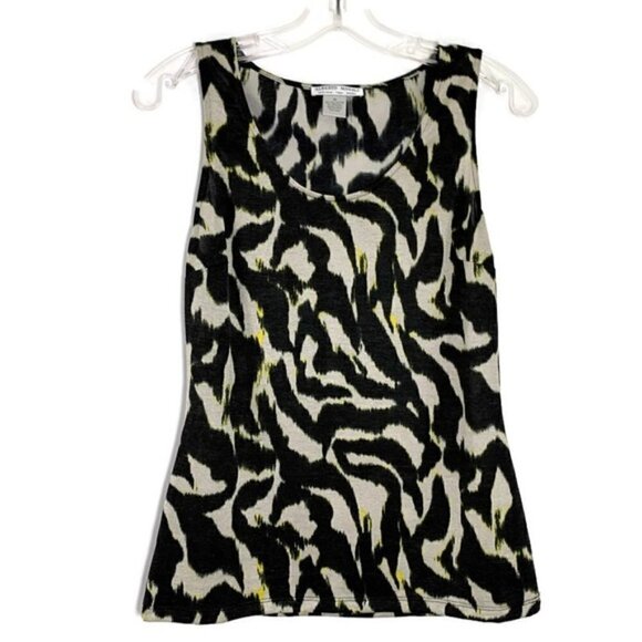 Alberto Makali top black tank animal print knit FINAL CLEARANCE $10 - Picture 1 of 6